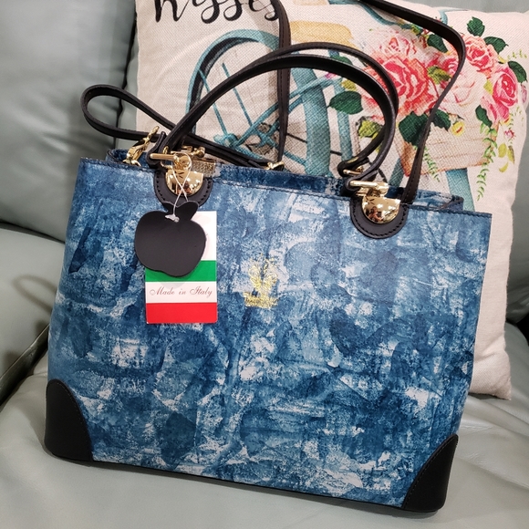 NEW MADE IN ITALY BORSE IN PELLE LEATHER SATCHEL - Picture 2 of 16